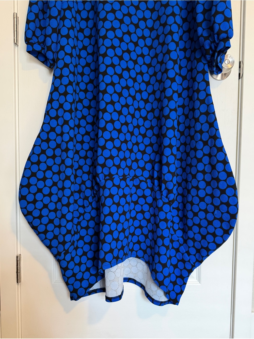 Zadie B’S Blue Polka Dot Bubble Hem Lagenlook Dress 2X Modest Comfy Casual - Picture 3 of 8
